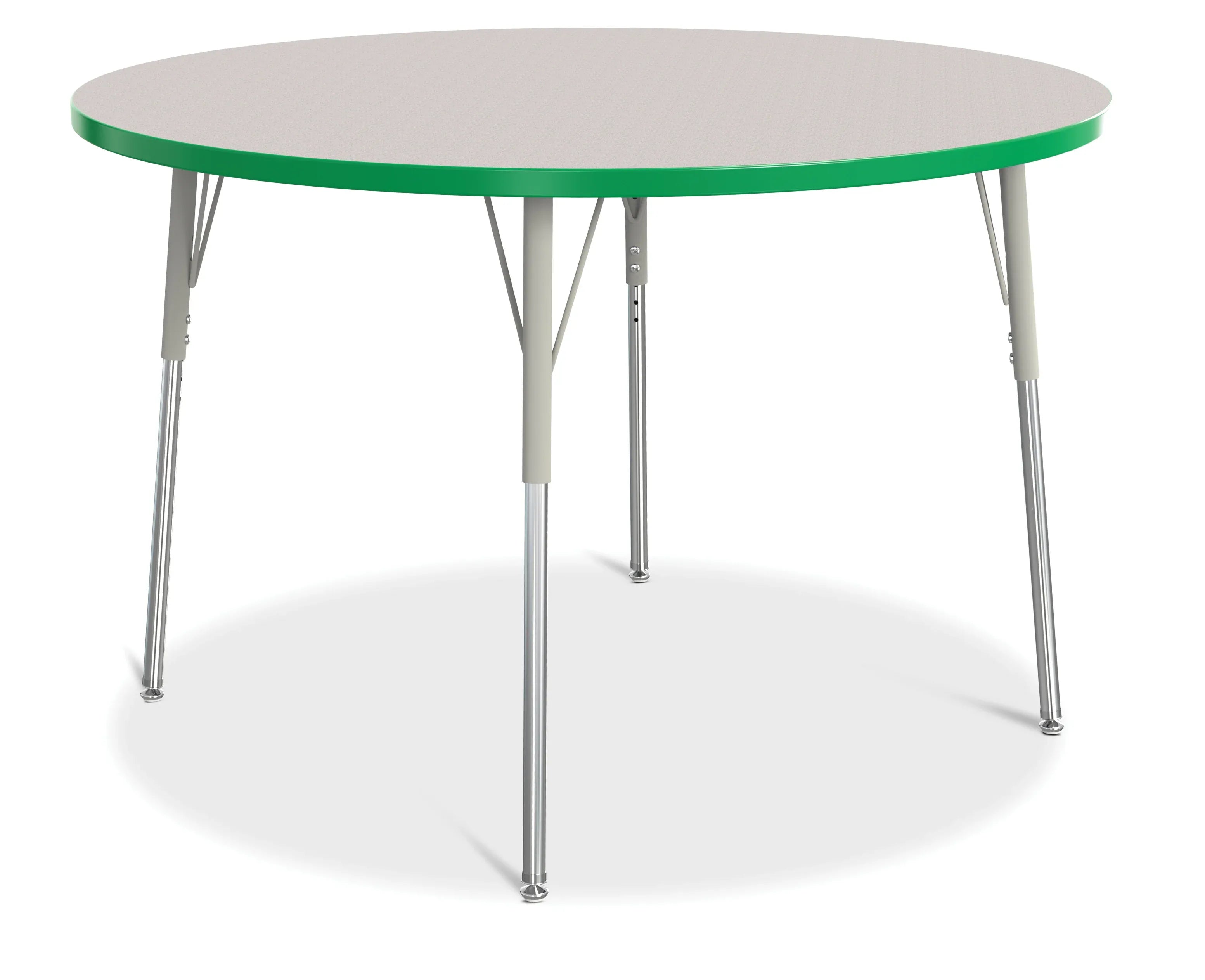 Berries® Round Activity Table - 48" Diameter, A-height - Freckled Gray/Green/Gray