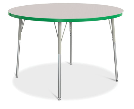 Berries® Round Activity Table - 48" Diameter, A-height - Freckled Gray/Green/Gray