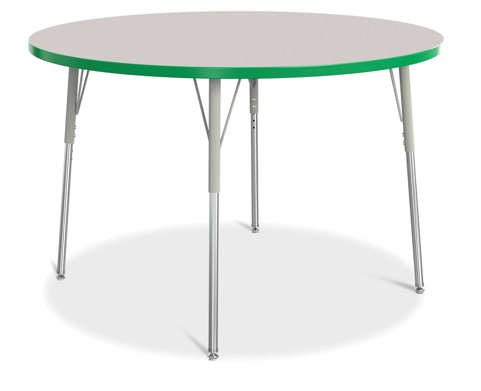 Berries® Round Activity Table - 48" Diameter, A-height - Freckled Gray/Green/Gray
