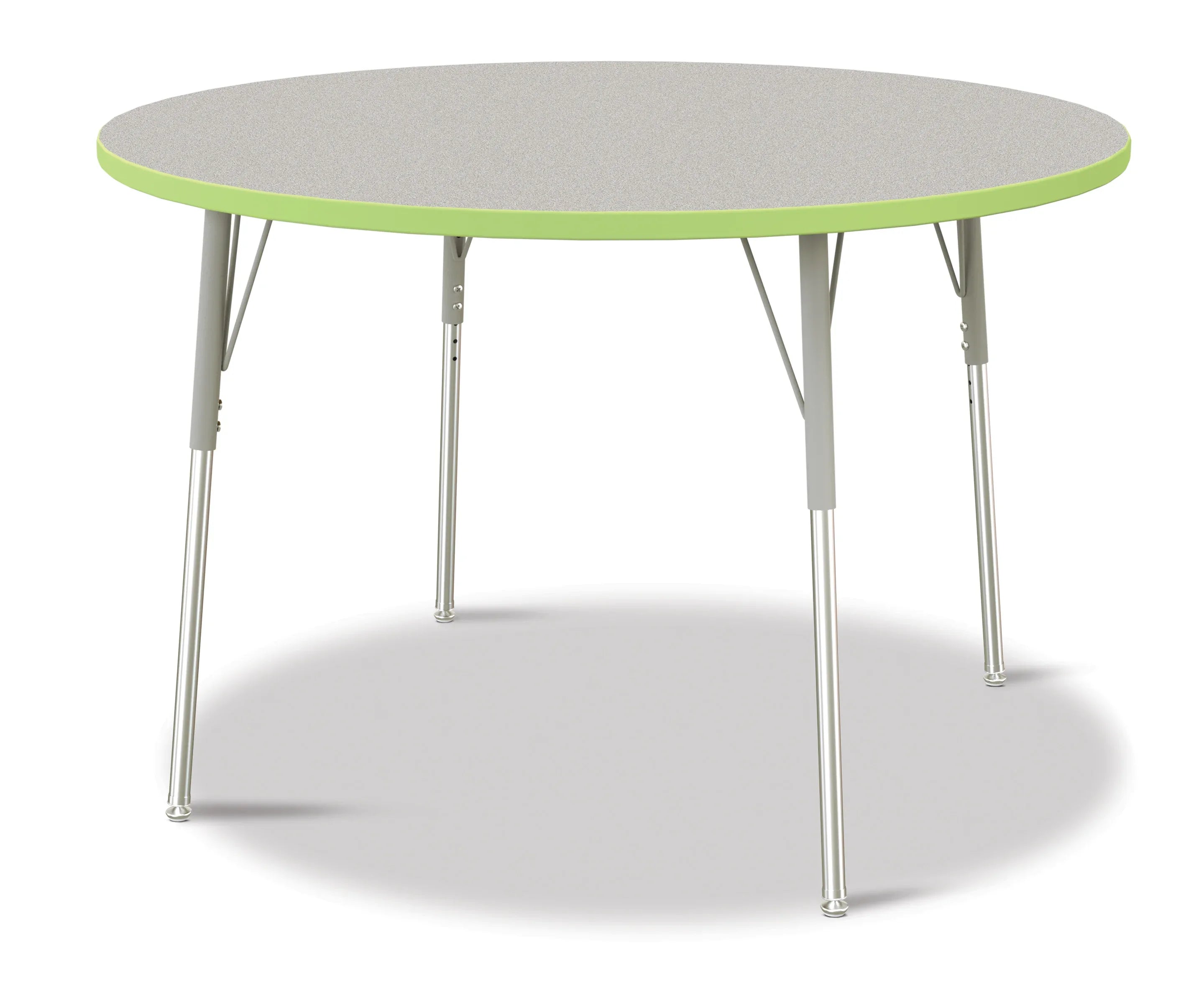 Berries® Round Activity Table - 48" Diameter, A-height - Freckled Gray/Key Lime/Gray