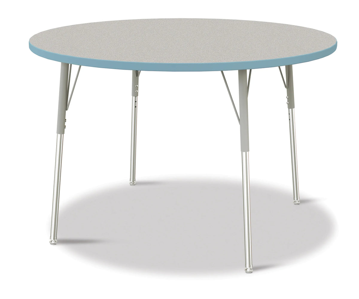Berries® Round Activity Table - 48" Diameter, A-height - Freckled Gray/Coastal Blue/Gray