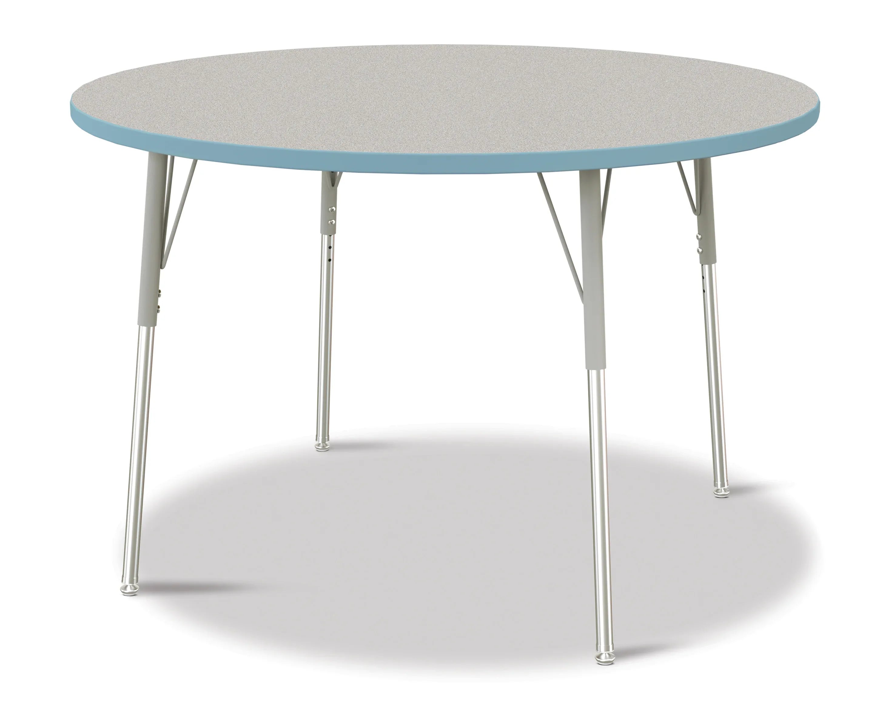 Berries® Round Activity Table - 48" Diameter, A-height - Freckled Gray/Coastal Blue/Gray