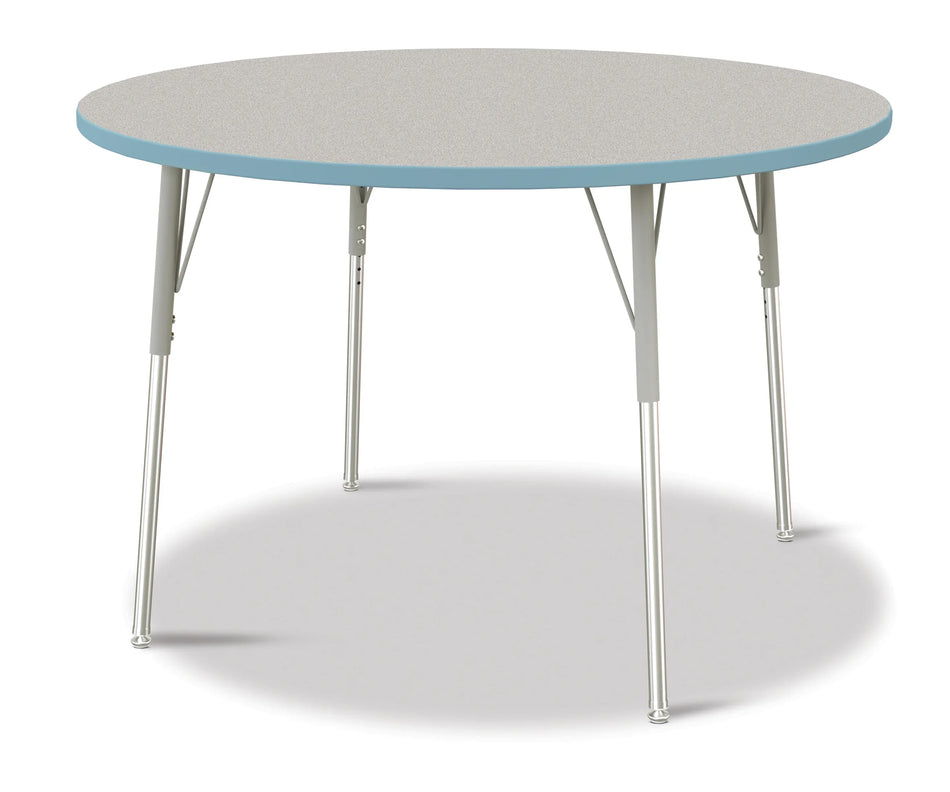Berries® Round Activity Table - 48" Diameter, A-height - Freckled Gray/Coastal Blue/Gray