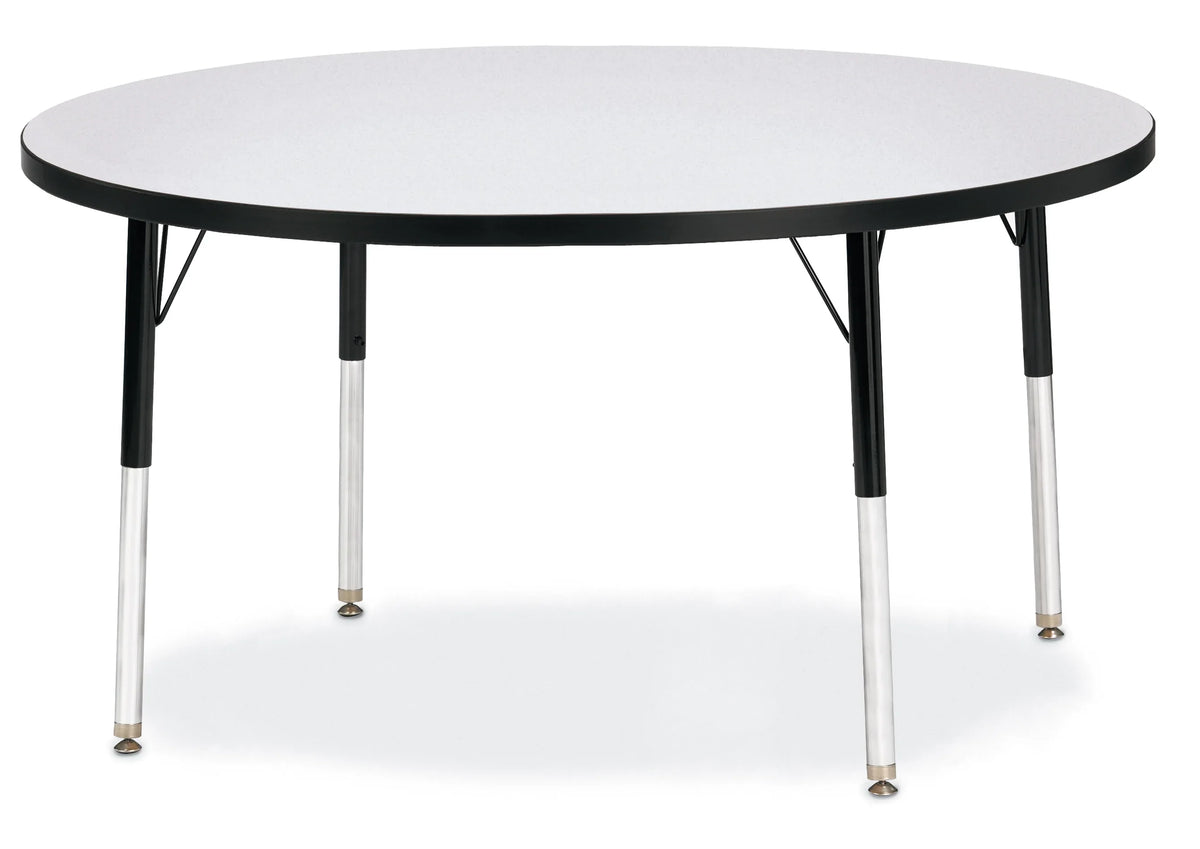 Berries® Round Activity Table - 48" Diameter, A-height - Freckled Gray/Black/Black