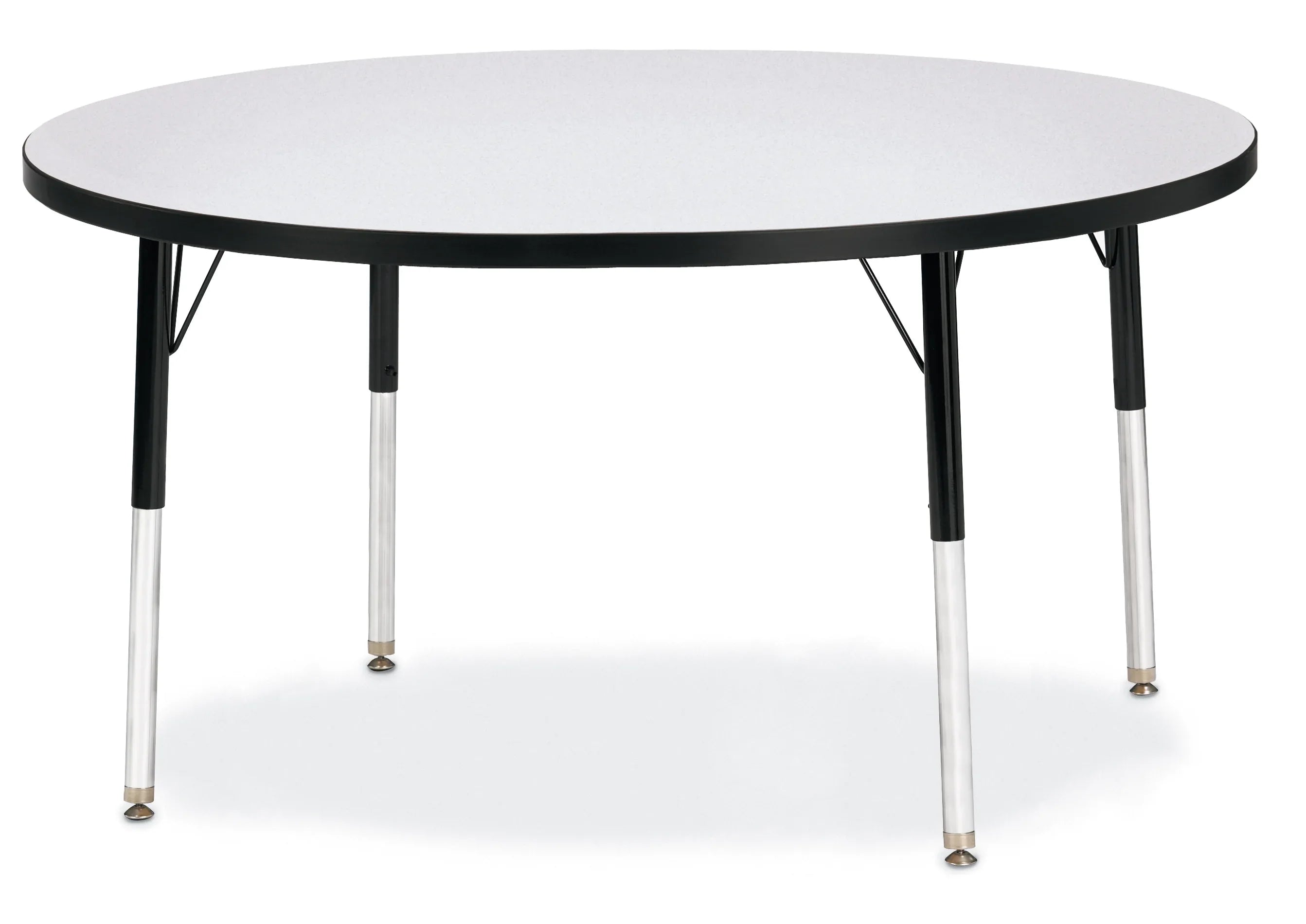 Berries® Round Activity Table - 48" Diameter, A-height - Freckled Gray/Black/Black