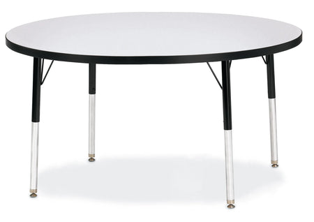 Berries® Round Activity Table - 48" Diameter, A-height - Freckled Gray/Black/Black