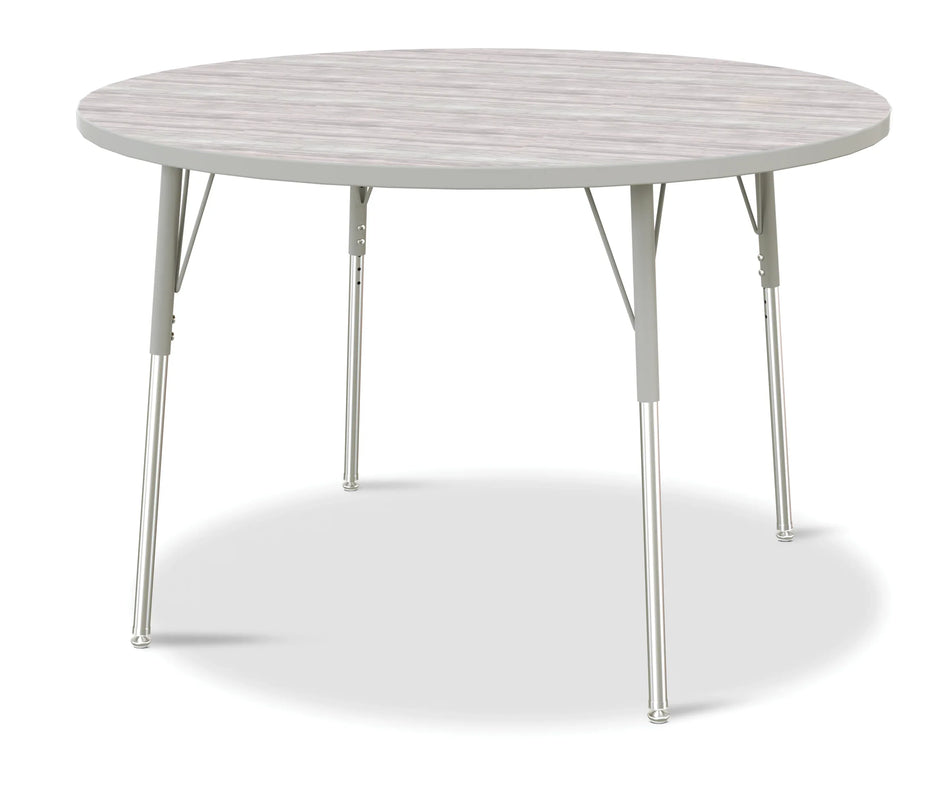 Berries® Round Activity Table - 48" Diameter, A-height - Driftwood Gray/Gray/Gray