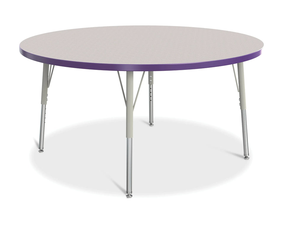 Berries® Round Activity Table - 48" Diameter, E-height - Freckled Gray/Purple/Gray