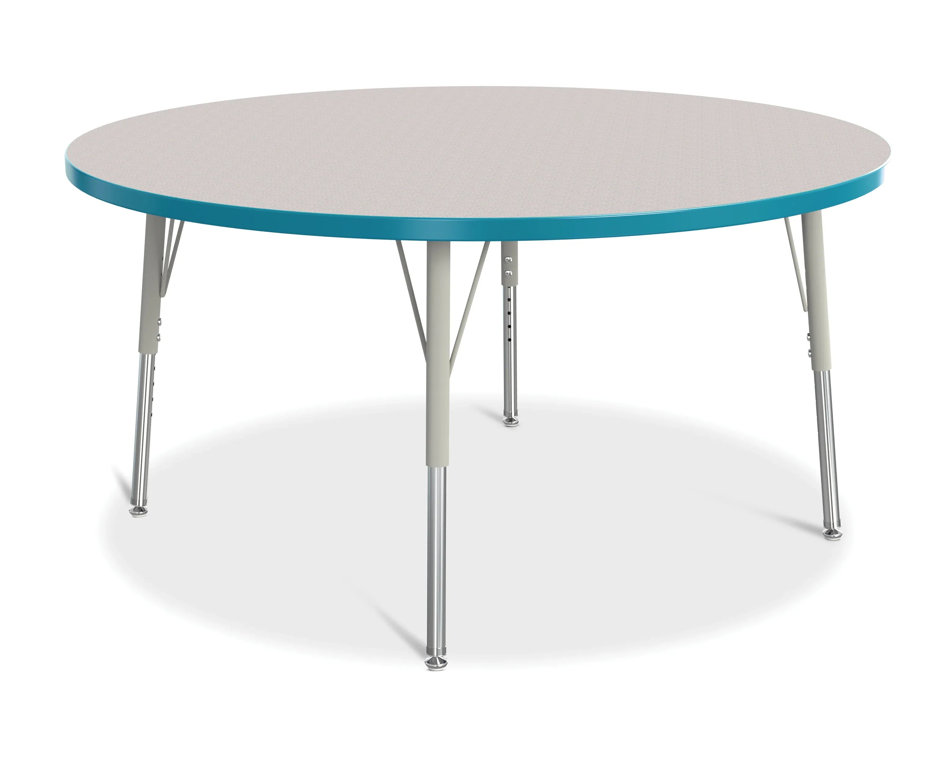 Berries® Round Activity Table - 48" Diameter, E-height - Freckled Gray/Teal/Gray