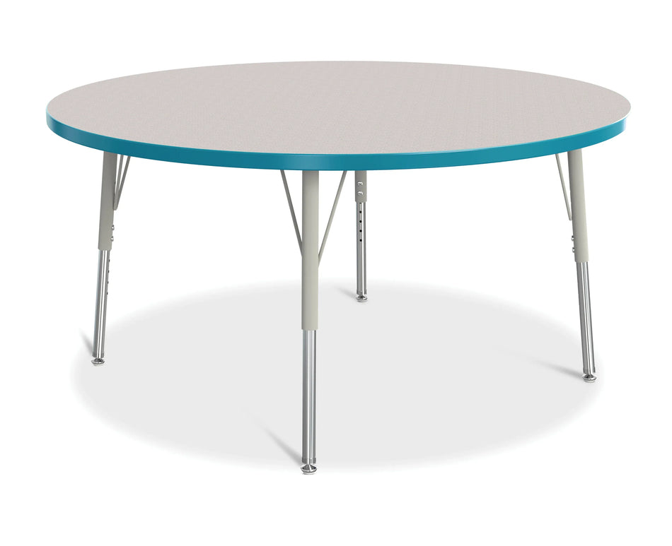 Berries® Round Activity Table - 48" Diameter, E-height - Freckled Gray/Teal/Gray