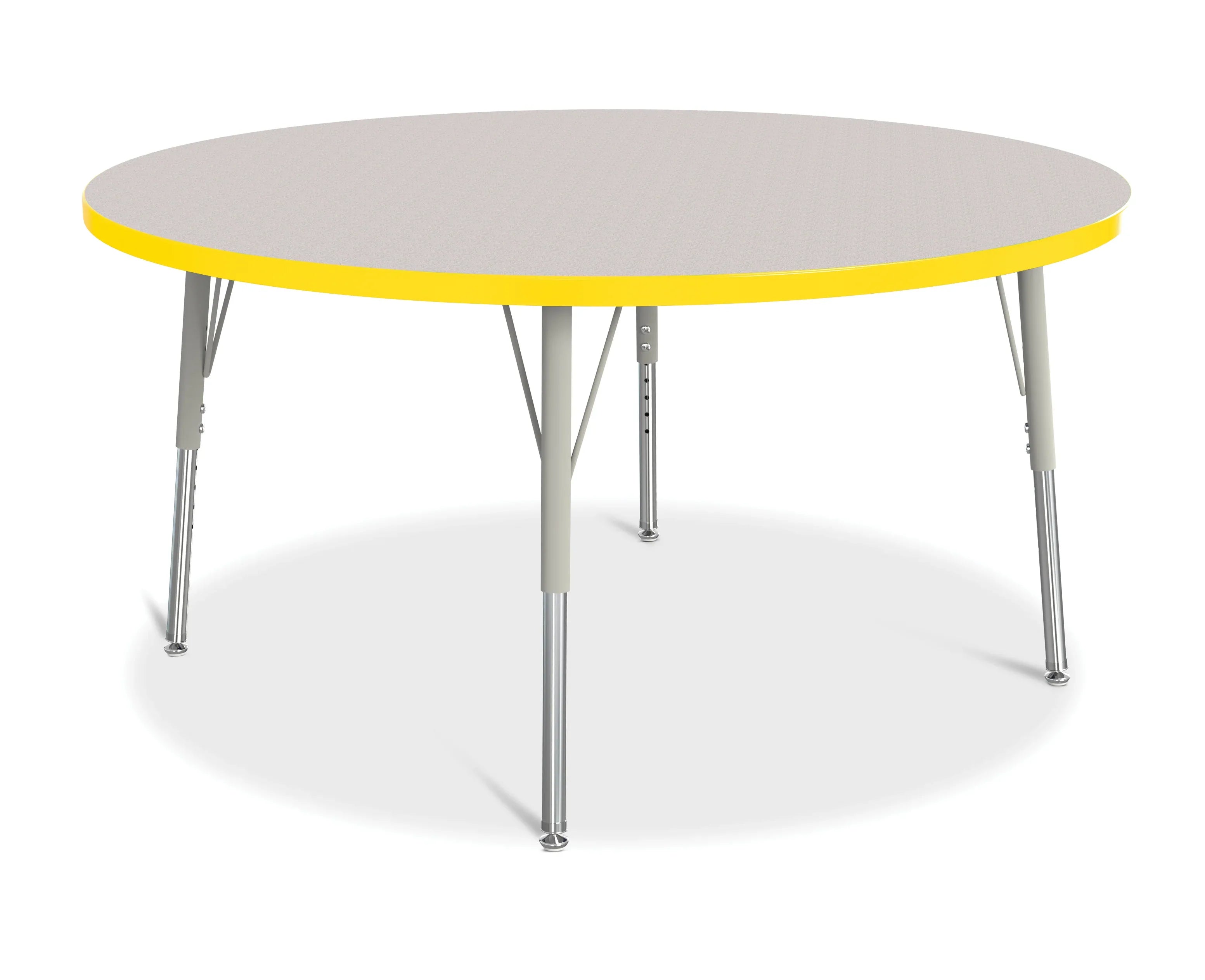 Berries® Round Activity Table - 48" Diameter, E-height - Freckled Gray/Yellow/Gray