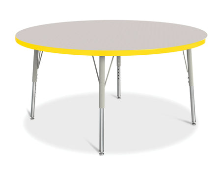 Berries® Round Activity Table - 48" Diameter, E-height - Freckled Gray/Yellow/Gray