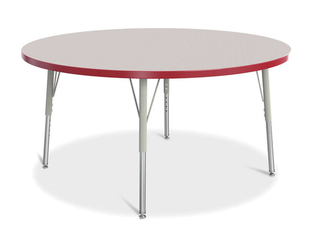 Berries® Round Activity Table - 48" Diameter, E-height - Freckled Gray/Red/Gray