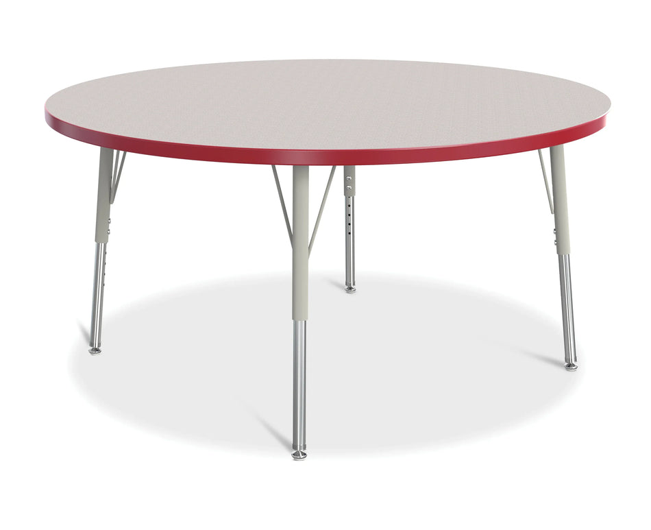 Berries® Round Activity Table - 48" Diameter, E-height - Freckled Gray/Red/Gray