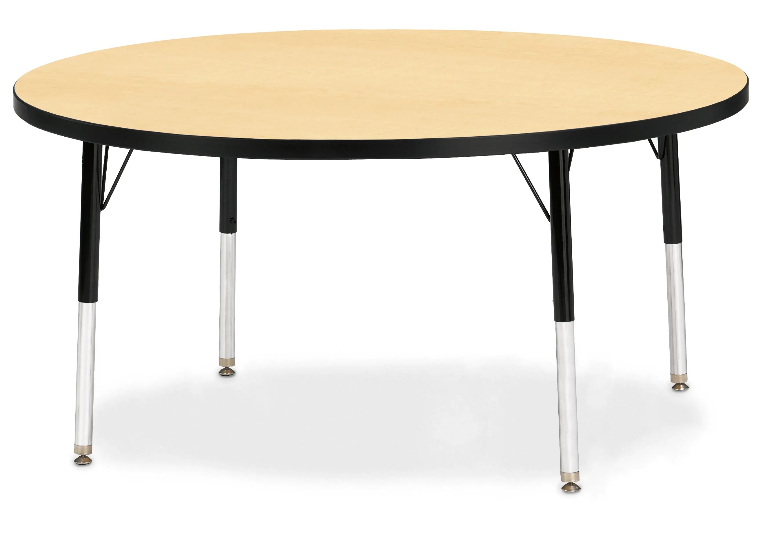 Berries® Round Activity Table - 48" Diameter, E-height - Maple/Black/Black