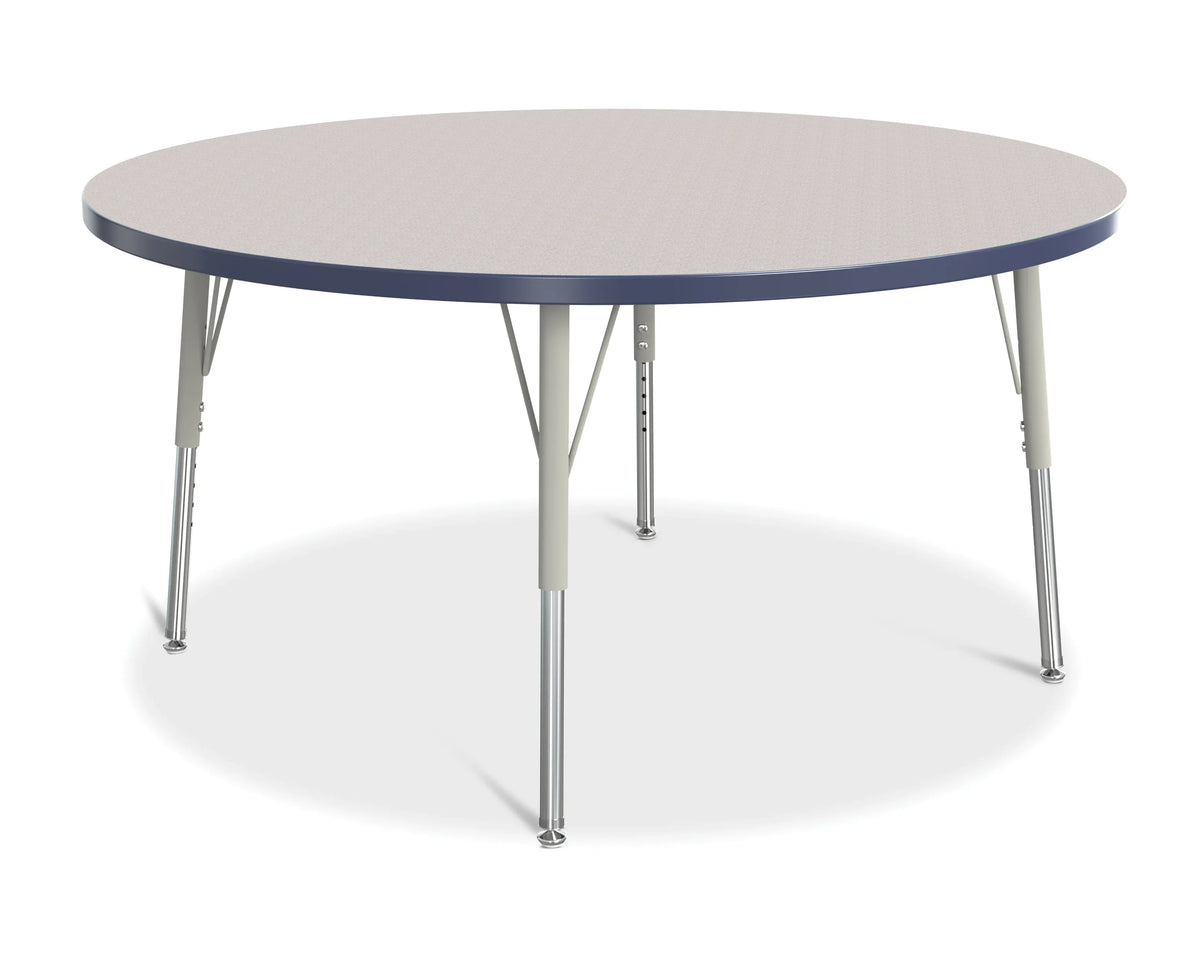 Berries® Round Activity Table - 48" Diameter, E-height - Freckled Gray/Navy/Gray