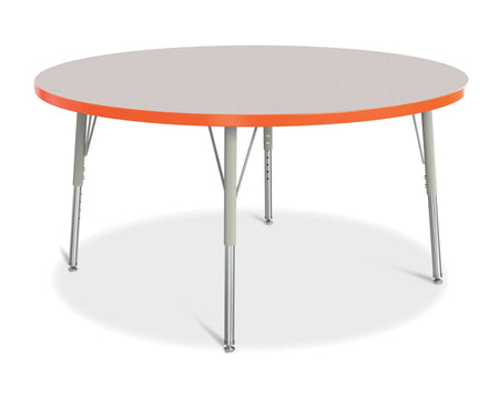 Berries® Round Activity Table - 48" Diameter, E-height - Freckled Gray/Orange/Gray