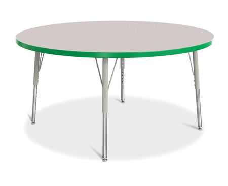 Berries® Round Activity Table - 48" Diameter, E-height - Freckled Gray/Green/Gray