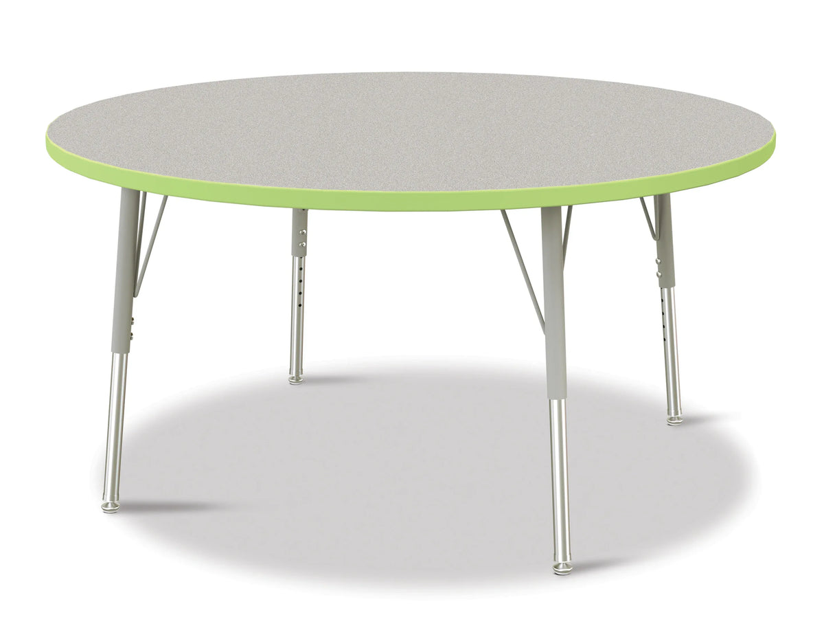 Berries® Round Activity Table - 48" Diameter, E-height - Freckled Gray/Key Lime/Gray