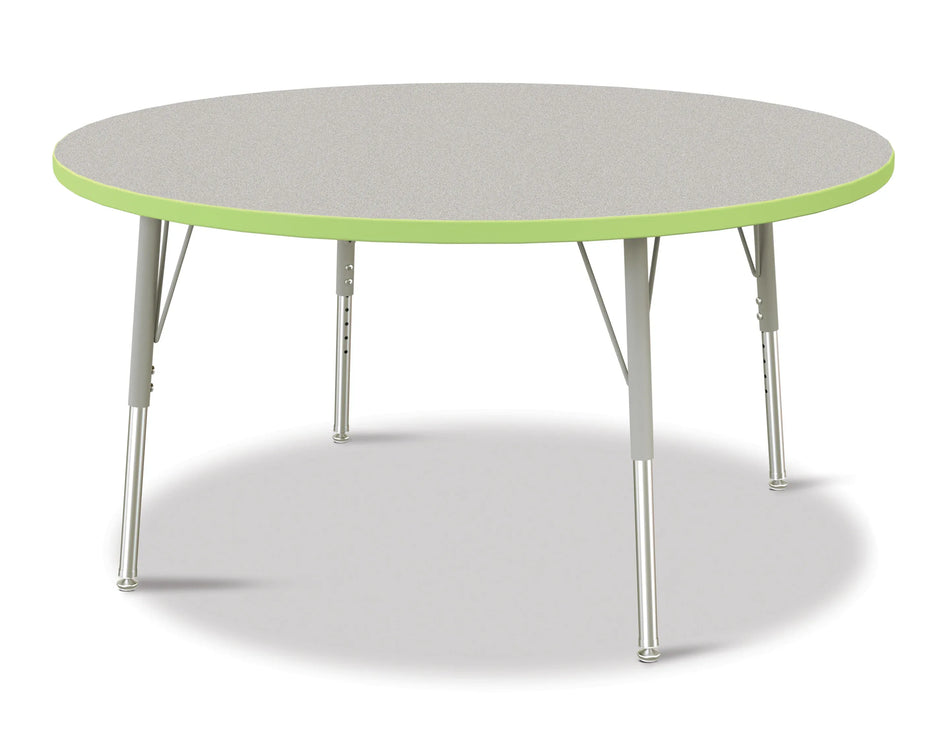 Berries® Round Activity Table - 48" Diameter, E-height - Freckled Gray/Key Lime/Gray