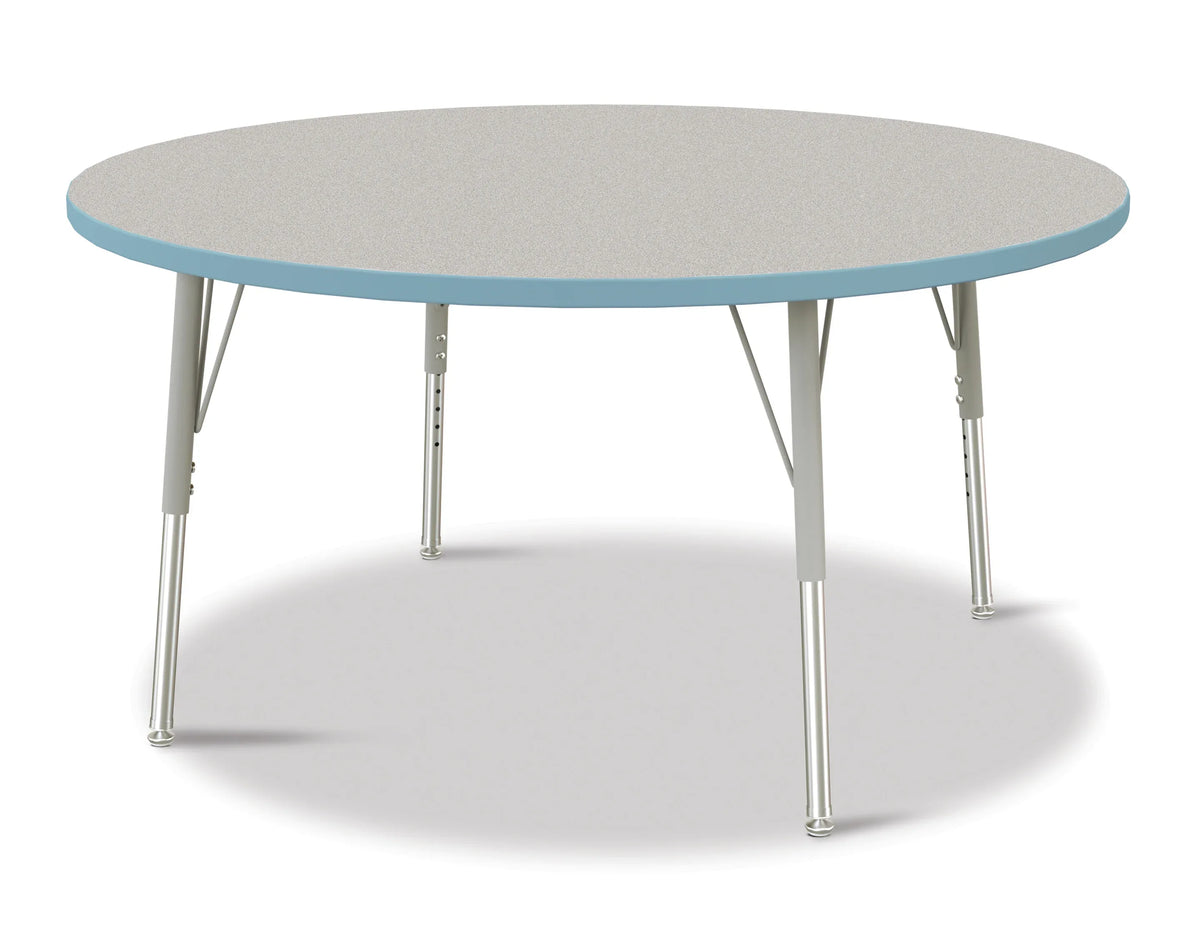 Berries® Round Activity Table - 48" Diameter, E-height - Freckled Gray/Coastal Blue/Gray