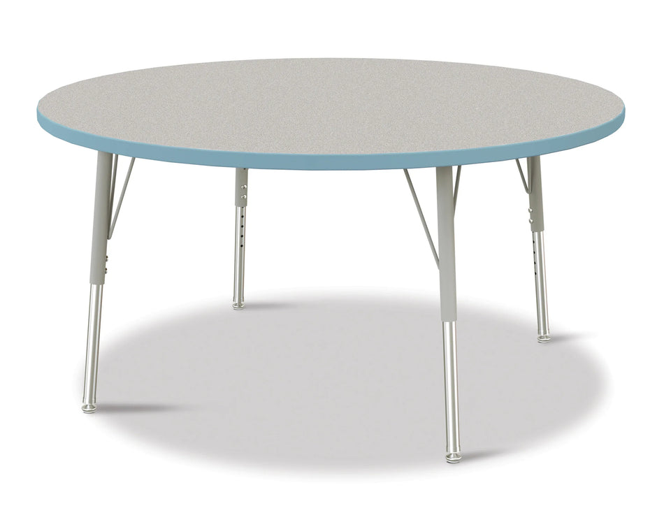 Berries® Round Activity Table - 48" Diameter, E-height - Freckled Gray/Coastal Blue/Gray