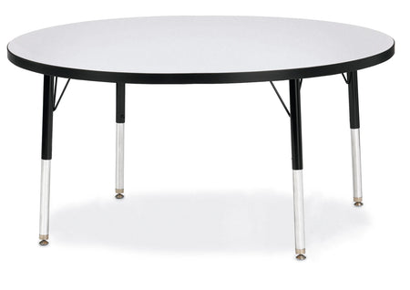 Berries® Round Activity Table - 48" Diameter, E-height - Freckled Gray/Black/Black