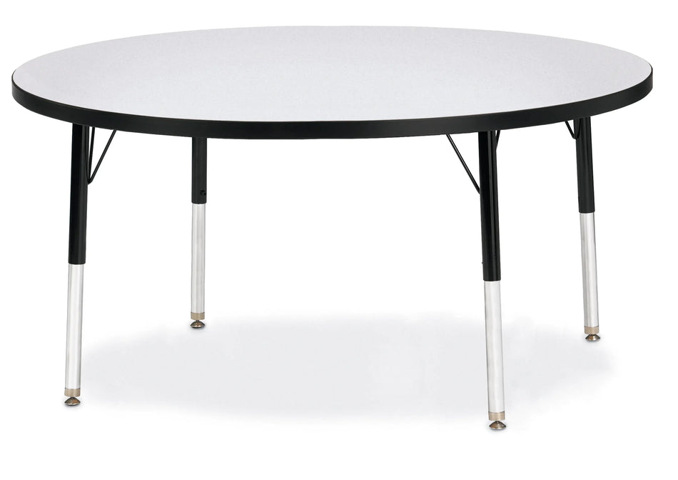 Berries® Round Activity Table - 48" Diameter, E-height - Freckled Gray/Black/Black