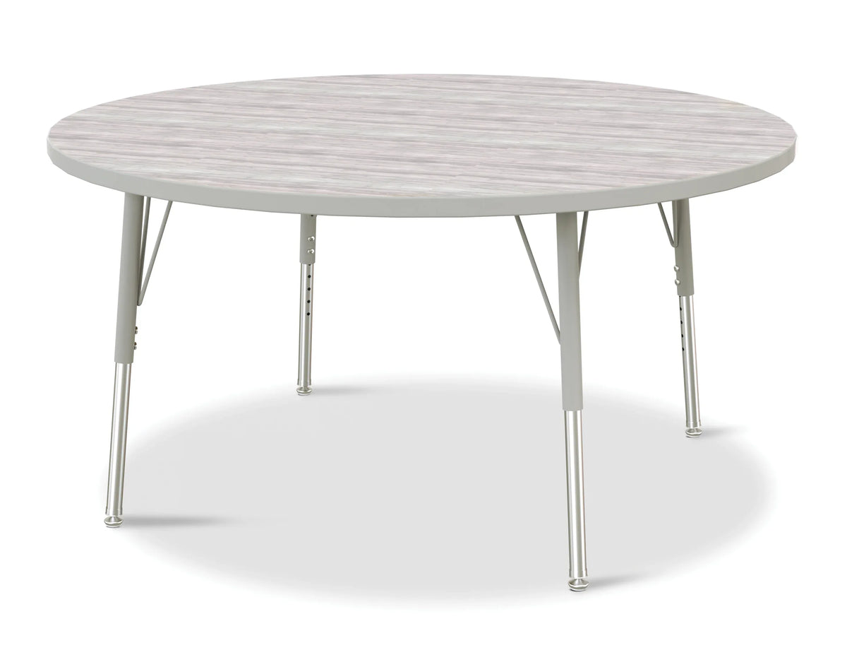 Berries® Round Activity Table - 48" Diameter, E-height - Driftwood Gray/Gray/Gray