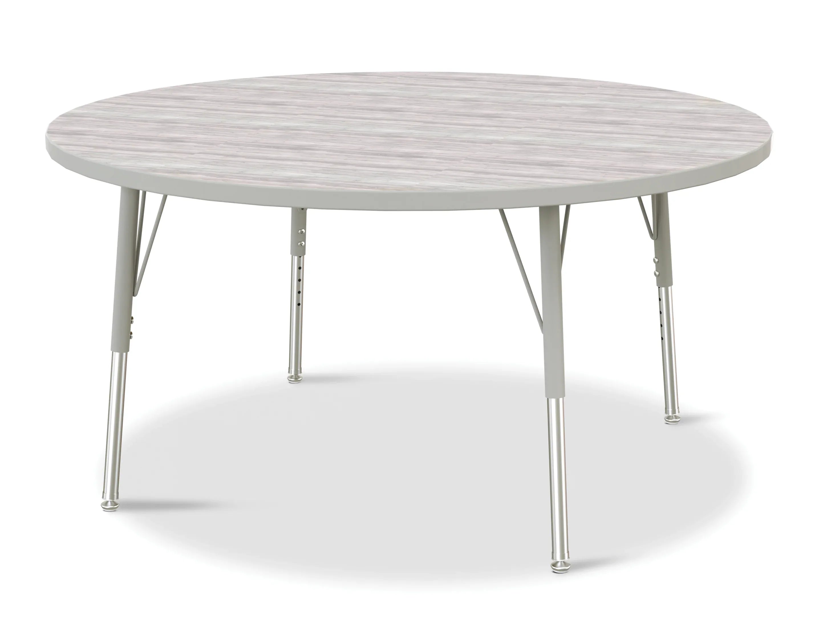 Berries® Round Activity Table - 48" Diameter, E-height - Driftwood Gray/Gray/Gray
