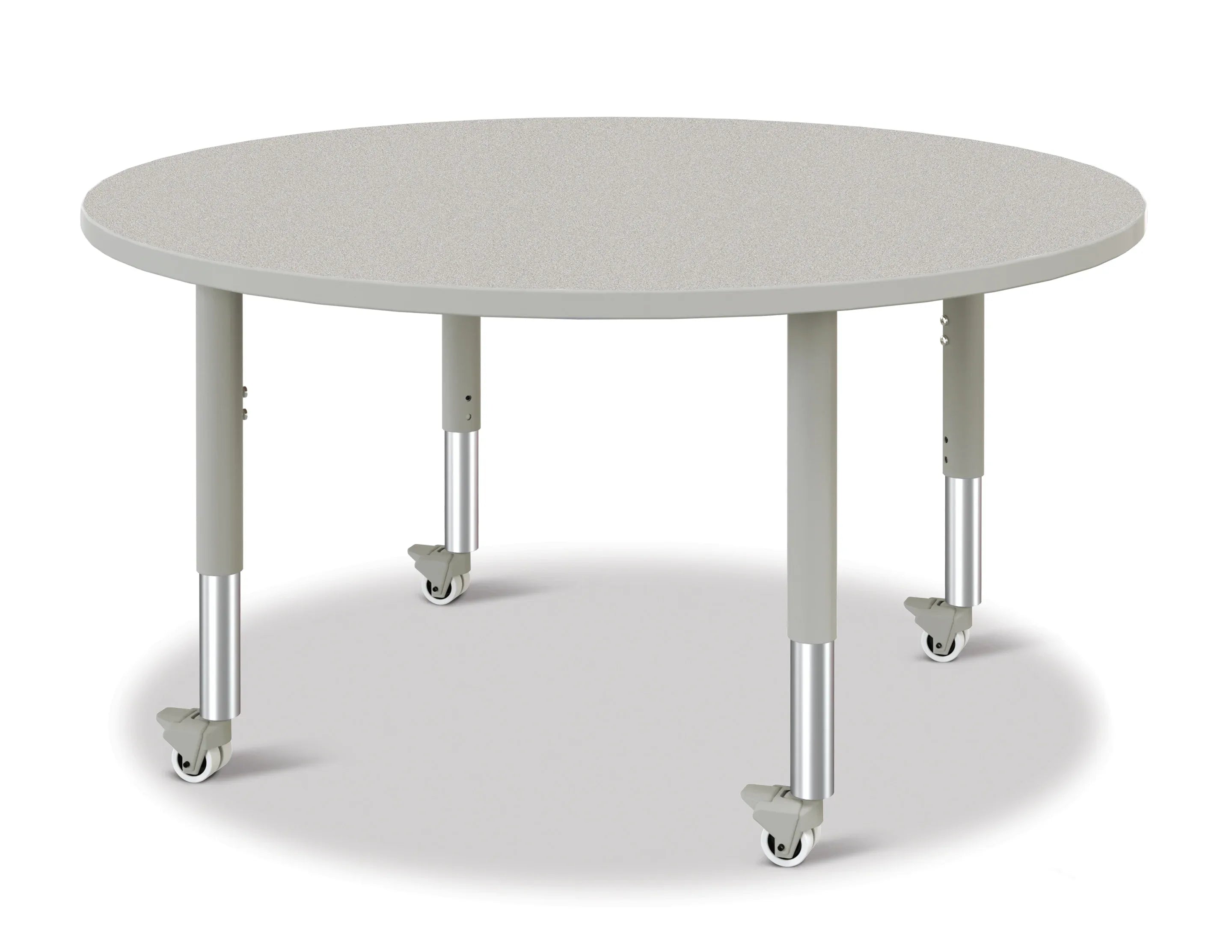 Berries® Round Activity Table - 48" Diameter, Mobile - Freckled Gray/Gray/Gray