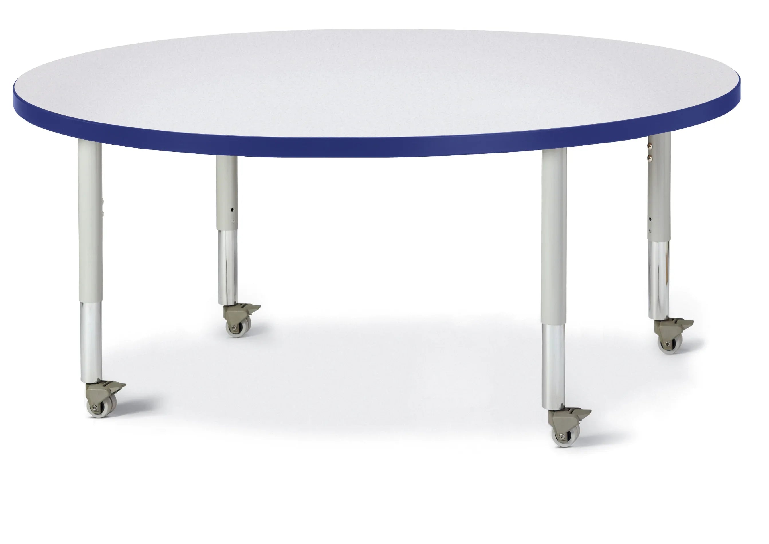 Berries® Round Activity Table - 48" Diameter, Mobile - Freckled Gray/Blue/Gray