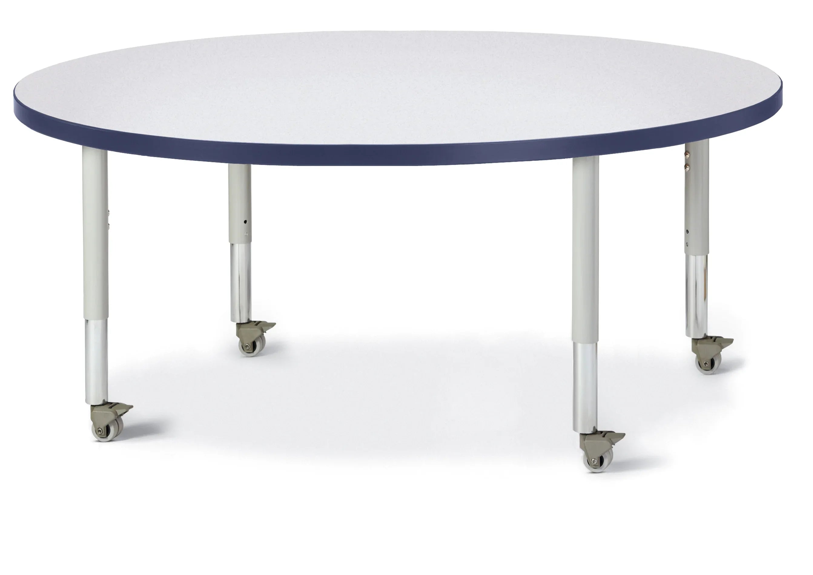 Berries® Round Activity Table - 48" Diameter, Mobile - Freckled Gray/Navy/Gray