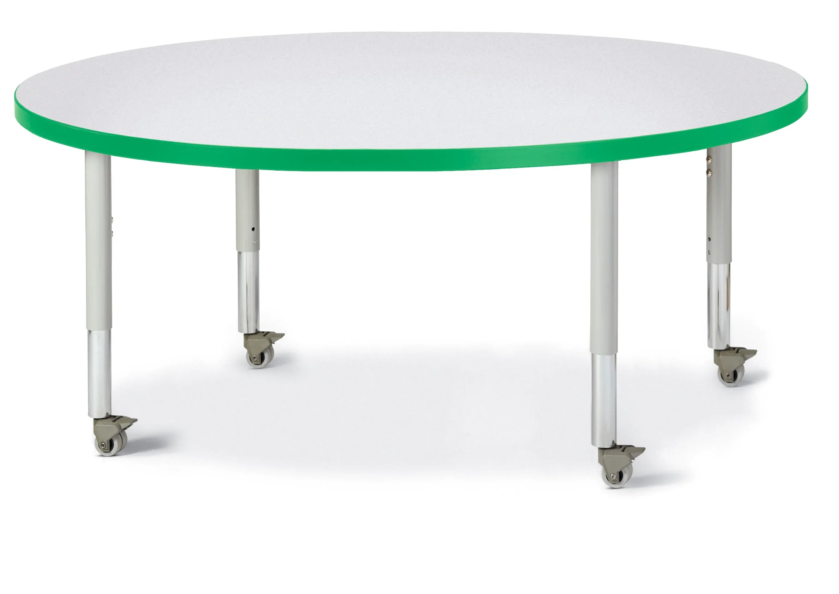 Berries® Round Activity Table - 48" Diameter, Mobile - Freckled Gray/Green/Gray