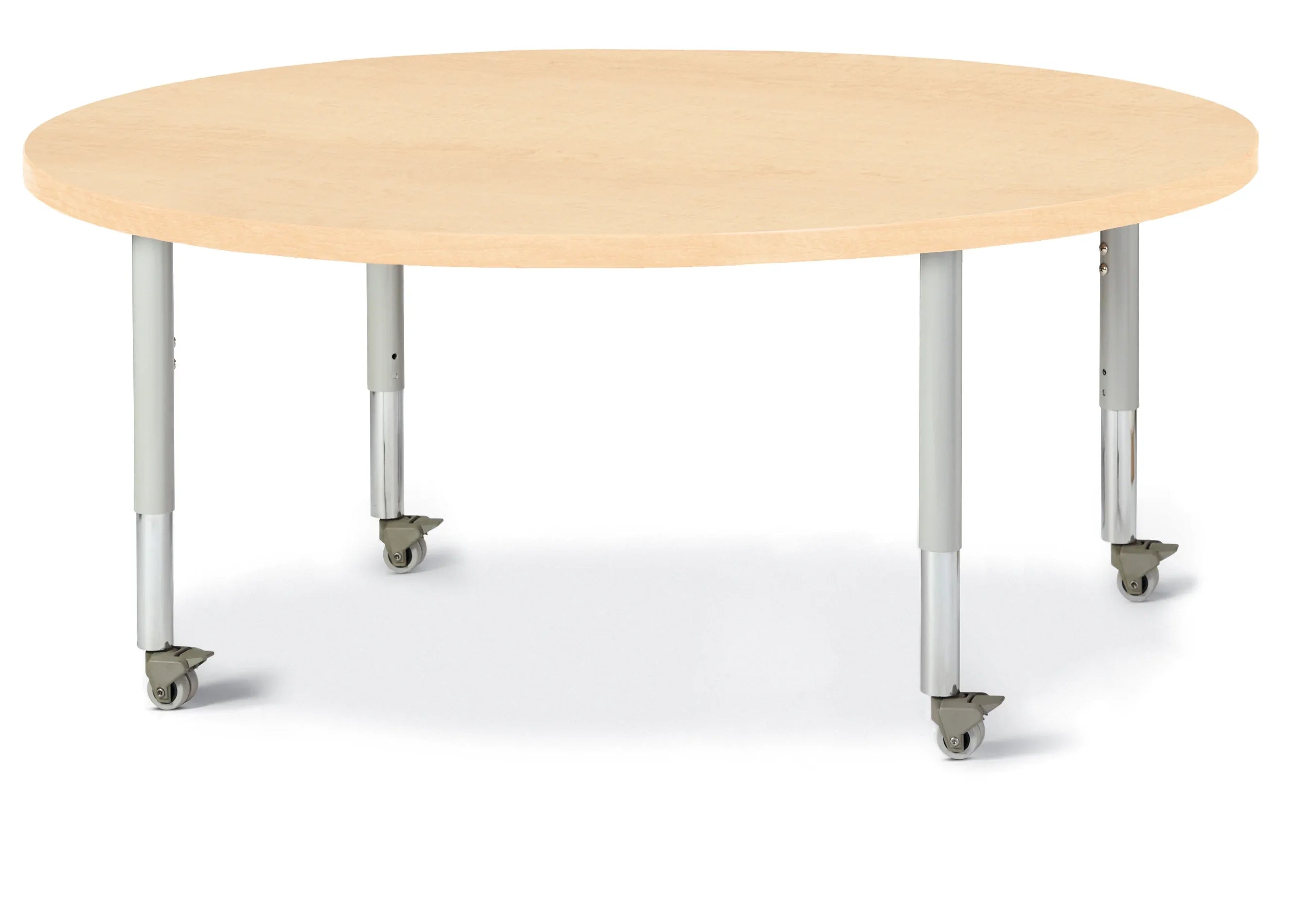 Berries® Round Activity Table - 48" Diameter, Mobile - Maple/Maple/Gray