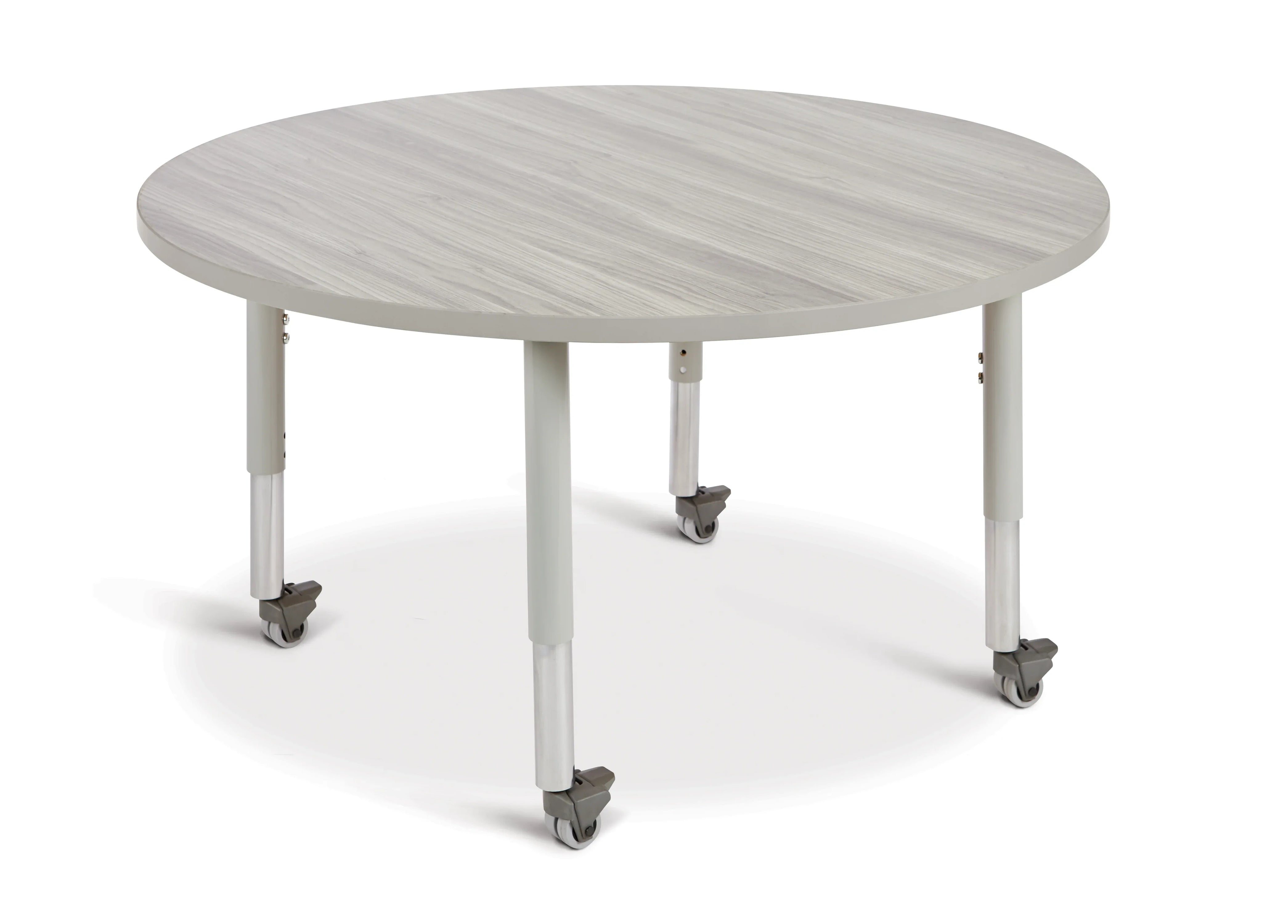 Berries® Round Activity Table - 48" Diameter, Mobile - Driftwood Gray/Gray/Gray