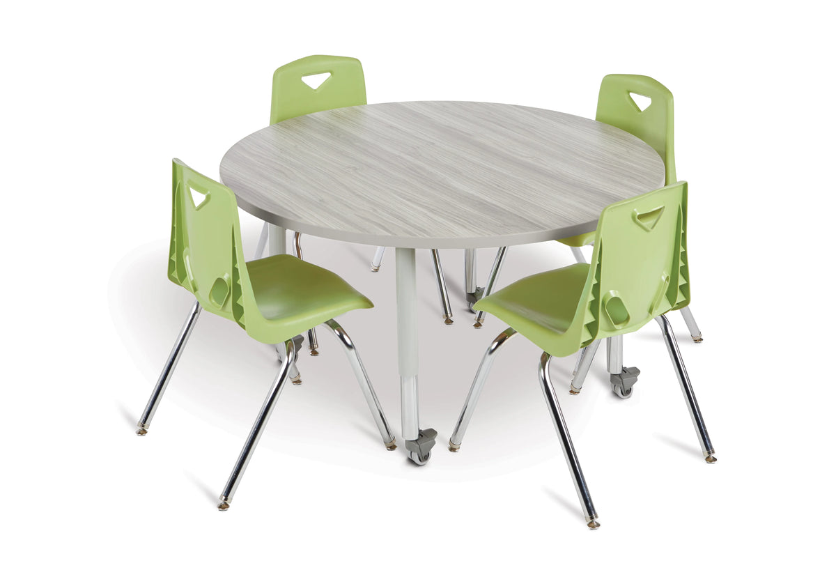 Berries® Round Activity Table - 36" Diameter, E-height - Driftwood Gray/Gray/Gray