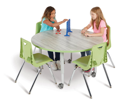 Berries® Round Activity Table - 36" Diameter, E-height - Driftwood Gray/Key Lime/Gray