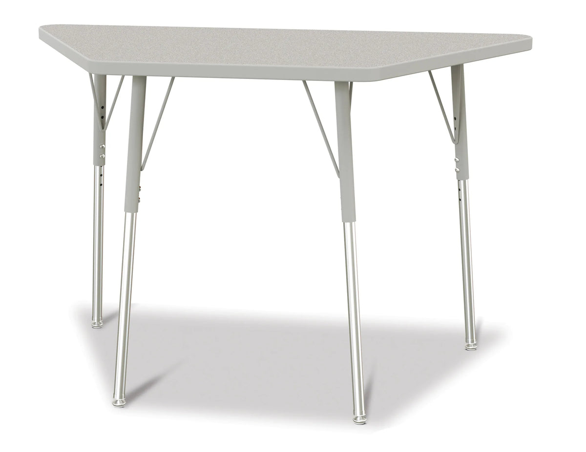 Berries® Trapezoid Activity Tables - 24" X 48", A-height - Freckled Gray/Gray/Gray