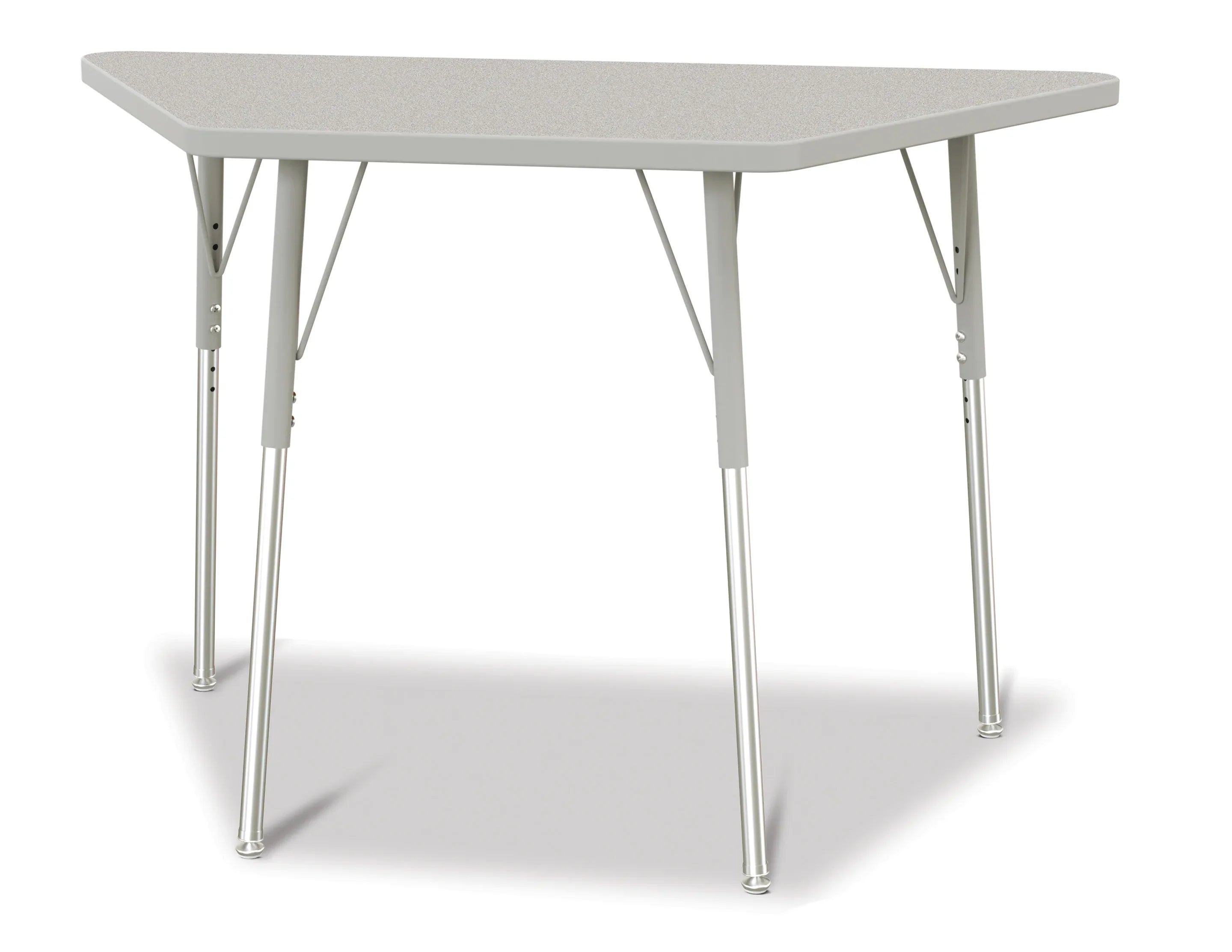 Berries® Trapezoid Activity Tables - 24" X 48", A-height - Freckled Gray/Gray/Gray