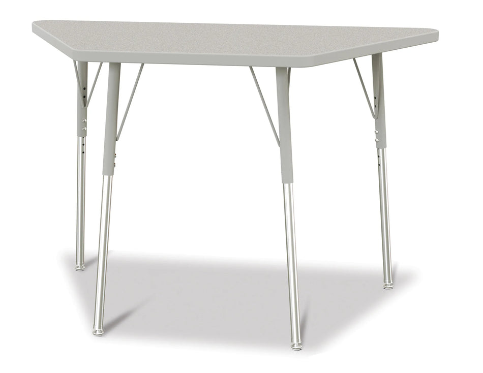 Berries® Trapezoid Activity Tables - 24" X 48", A-height - Freckled Gray/Gray/Gray