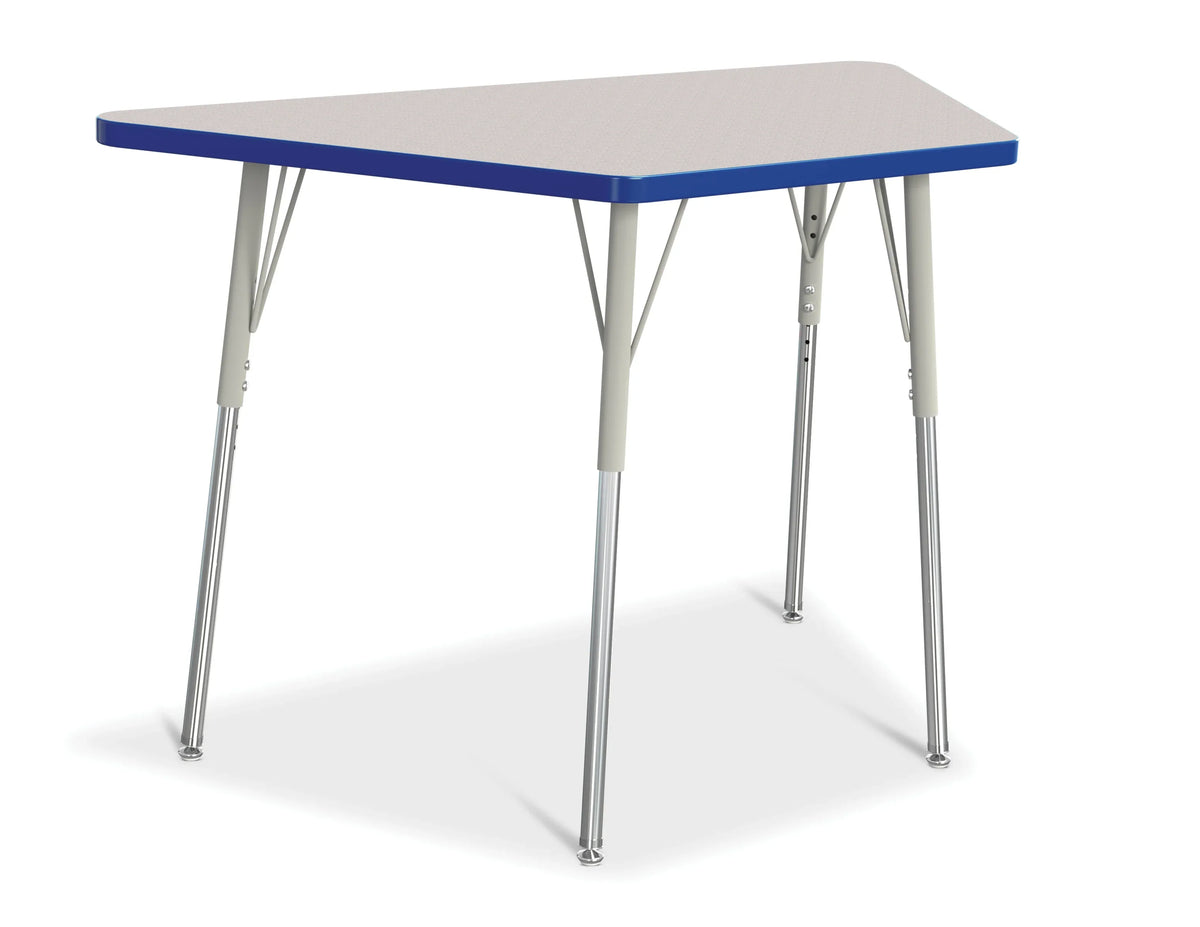 Berries® Trapezoid Activity Tables - 24" X 48", A-height - Freckled Gray/Blue/Gray