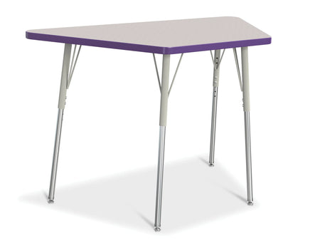 Berries® Trapezoid Activity Tables - 24" X 48", A-height - Freckled Gray/Purple/Gray