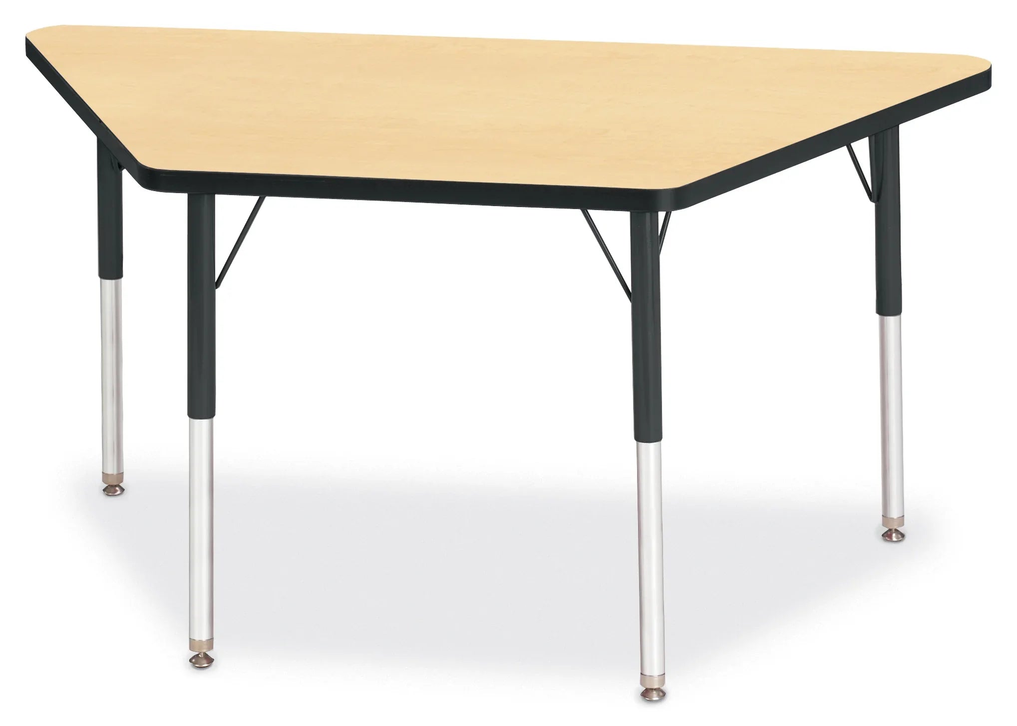 Berries® Trapezoid Activity Tables - 24" X 48", A-height - Maple/Black/Black