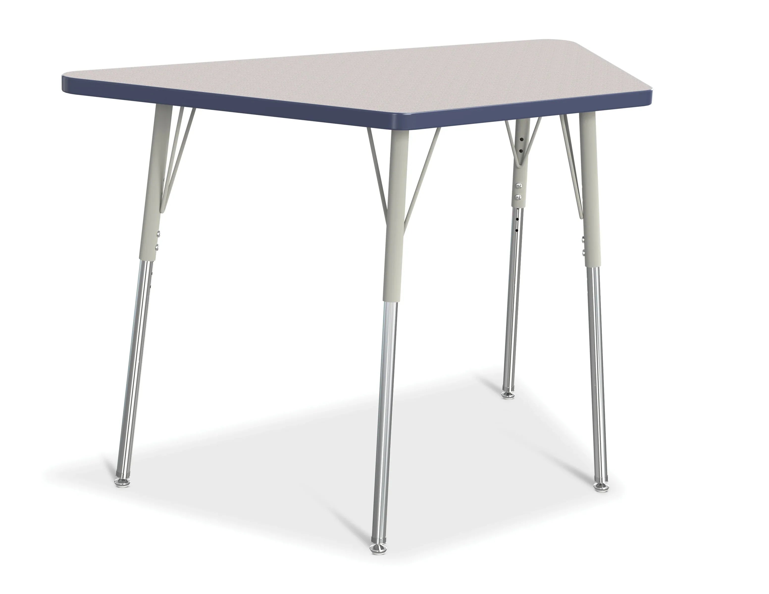 Berries® Trapezoid Activity Tables - 24" X 48", A-height - Freckled Gray/Navy/Gray