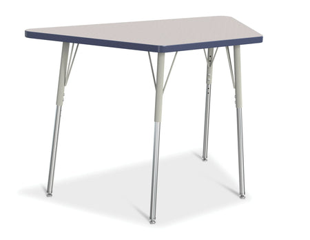 Berries® Trapezoid Activity Tables - 24" X 48", A-height - Freckled Gray/Navy/Gray