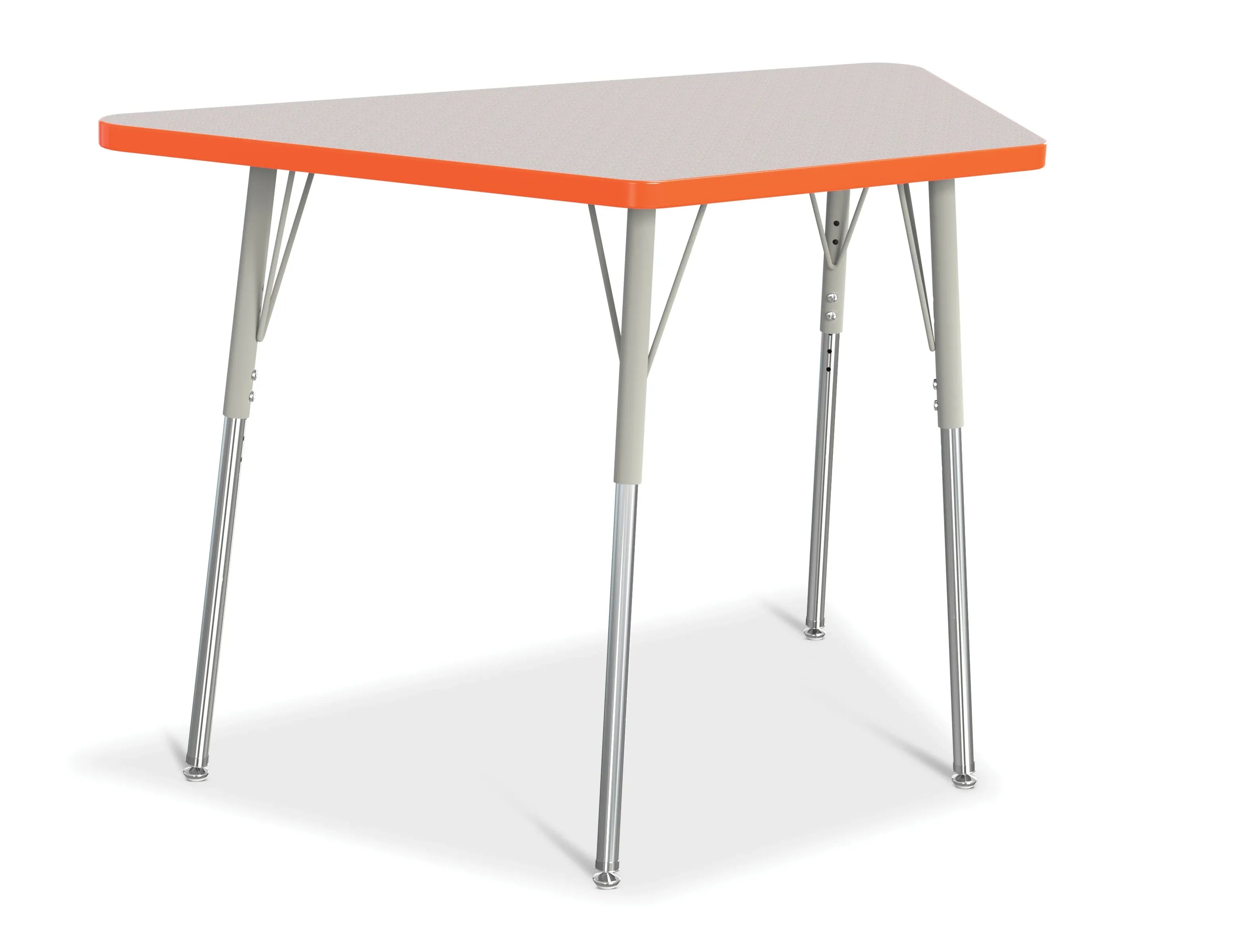 Berries® Trapezoid Activity Tables - 24" X 48", A-height - Freckled Gray/Orange/Gray