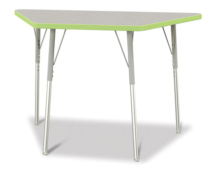Berries® Trapezoid Activity Tables - 24" X 48", A-height - Freckled Gray/Key Lime/Gray