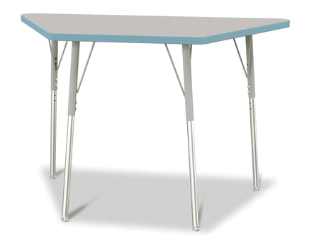 Berries® Trapezoid Activity Tables - 24" X 48", A-height - Freckled Gray/Coastal Blue/Gray