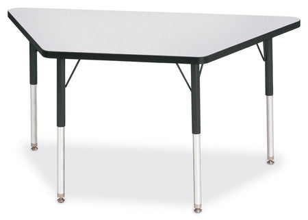 Berries® Trapezoid Activity Tables - 24" X 48", A-height - Freckled Gray/Black/Black